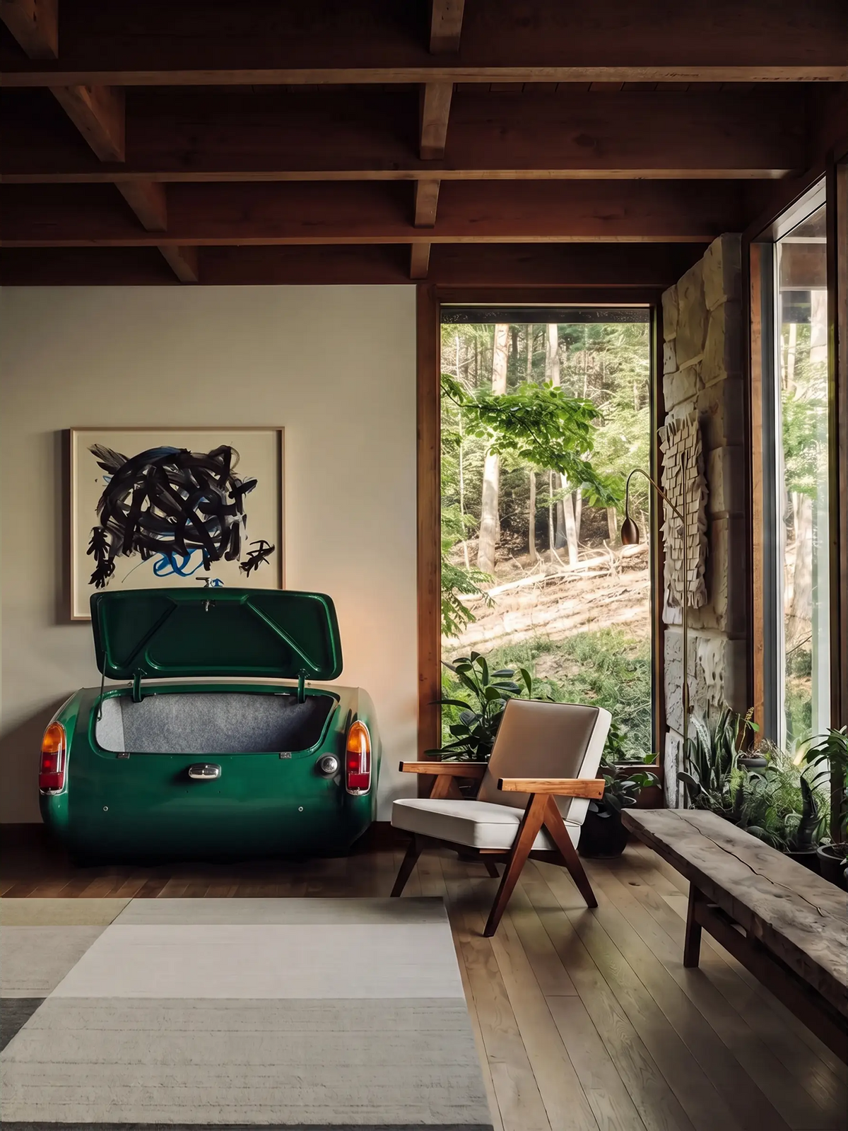 Mancave Artisan MG Midget Rear Cabinet | British Racing Green Signature Piece
