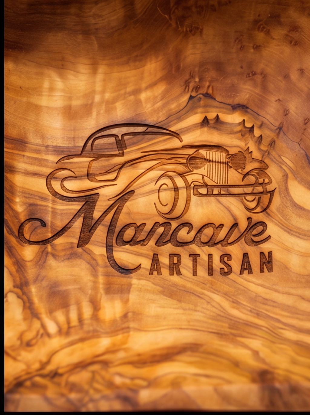 Mancave Artisan Square Olive Wood Bowl
