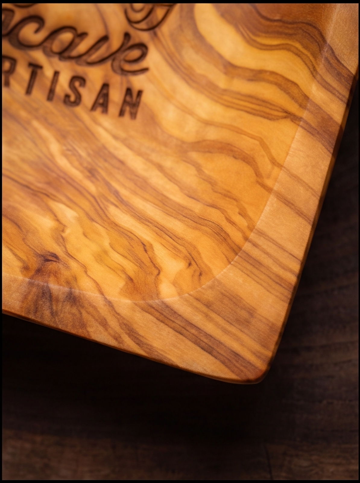 Mancave Artisan Square Olive Wood Bowl