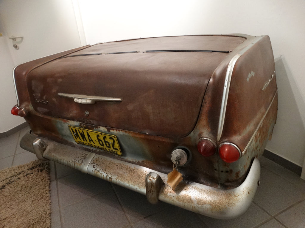 Vintage Car Rear Bar – Automotive furniture made from original vintage car rear – Swiss Made Unique Piece