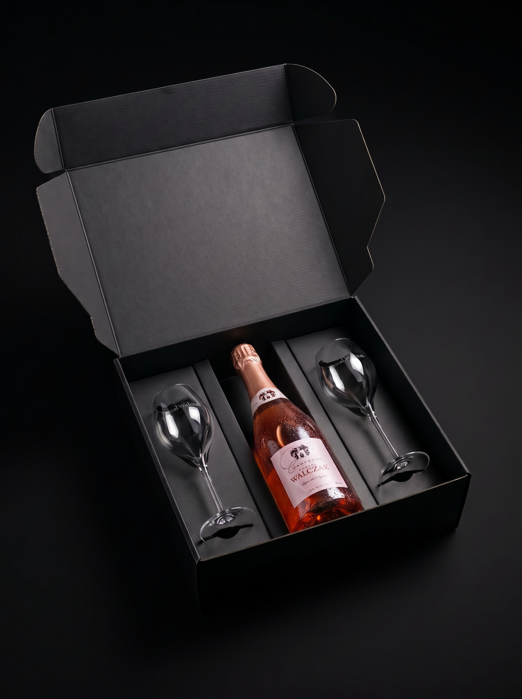 Champagne Mancave Gift Box Brut Rosé with 2 Glasses